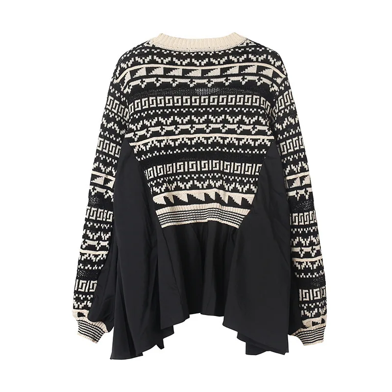 Женский трикотажный свитер QING MO черный с рукавами летучая мышь зима 2019 | Женская