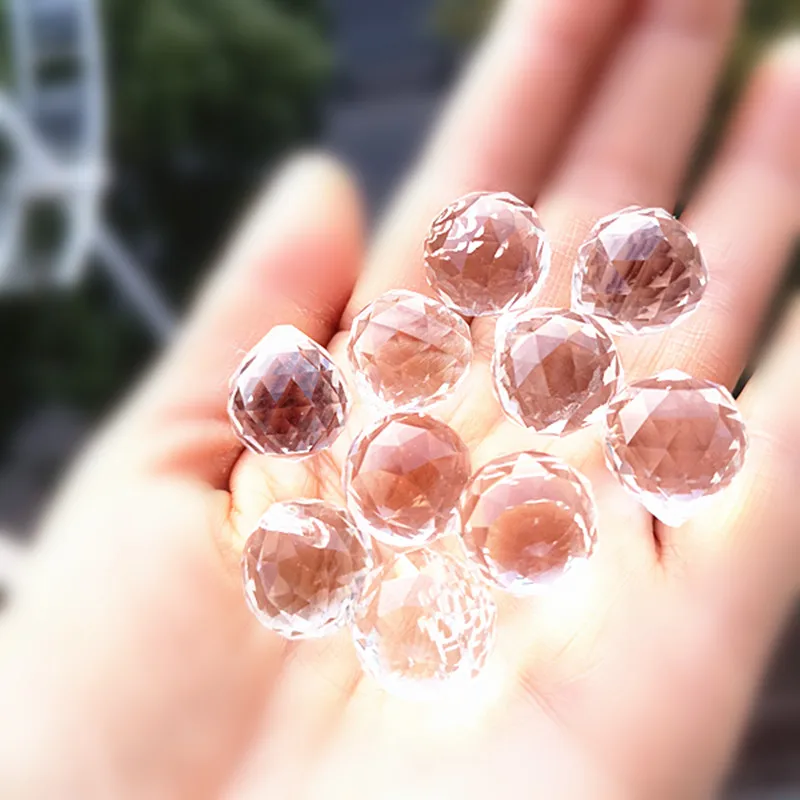 Top Quality 200Pcs 15mm Transparent K9 Crystal Glass Lighting Balls Chandelier Faceted Spheres for Beaded Curtain Accessories