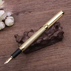 Роскошная золотая металлическая перьевая ручка, канцелярские принадлежности для школы и офиса, перьевые ручки, подарок для делового отеля