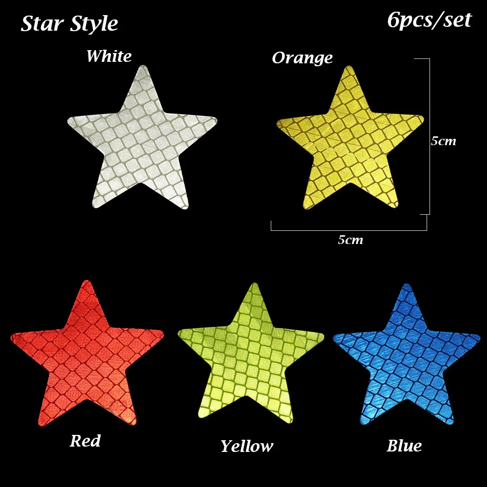 2/6 шт. отражательные переводные наклейки на велосипед лента светоотражающая