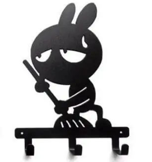 style 4 Original Design Funny Cartoon Rabbit Shaped Metal Robe Hook Coat Hat Bag Wall Hanger Decorative Wall Hooks - Цвет: style 4
