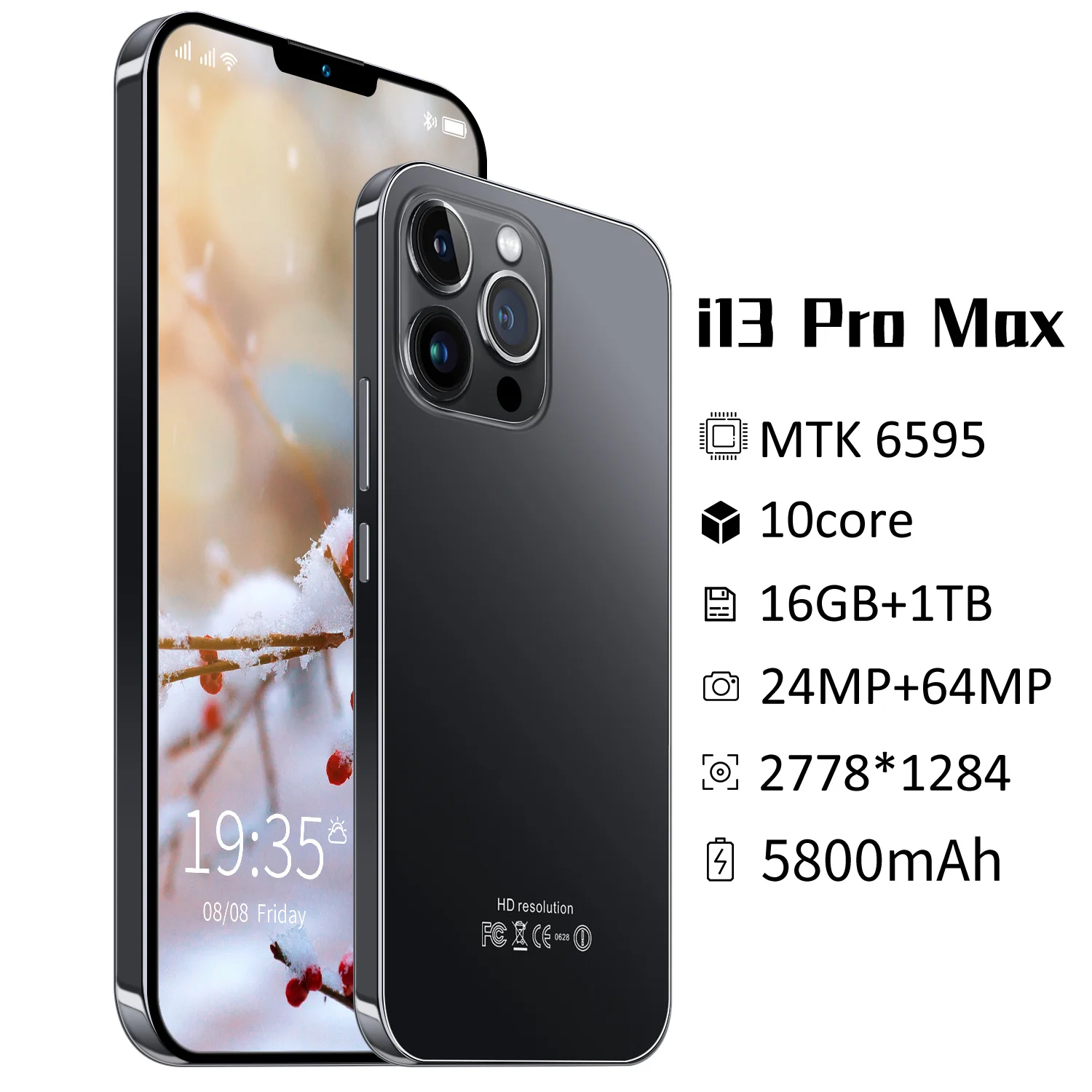 global version new i13 pro max 7 5 inch cellphone 16gb1tb 64mp hd phone google play 5g 4g lte brand 5800mah unlock smartphone free global shipping