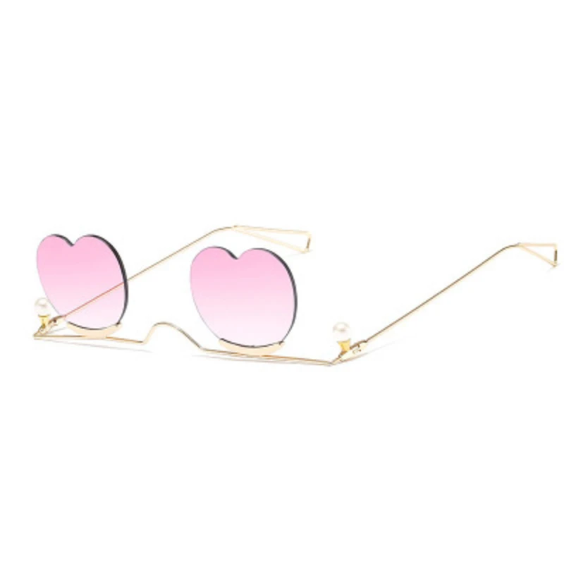 Безрамные маленькие солнцезащитные очки в форме сердца для женщин 2020 Роскошные