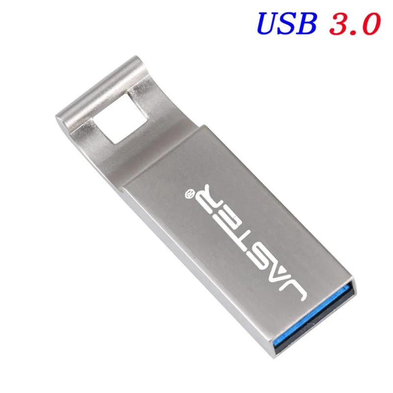 JASTER USB 3,0 Металл 64 ГБ 32 ГБ USB флеш-накопитель 16 ГБ 4 ГБ флеш-накопитель USB флешка Металл реальная емкость(более 10 шт. бесплатный логотип - Цвет: Silver