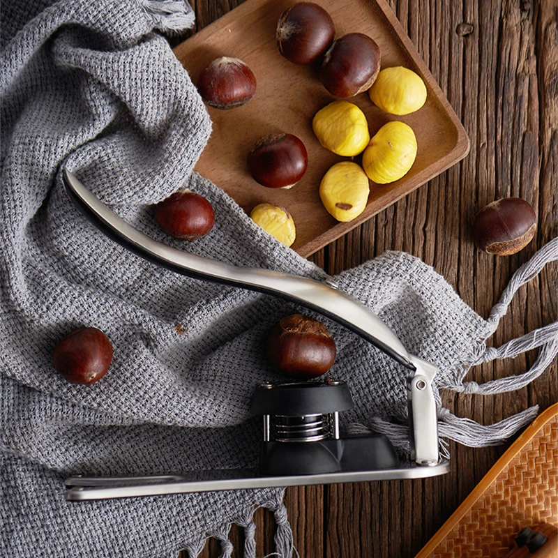 stainless steel 2 in 1 quick chestnut clip walnut pliers metal nutcracker sheller nut opener kitchen tools cutter gadgets free global shipping