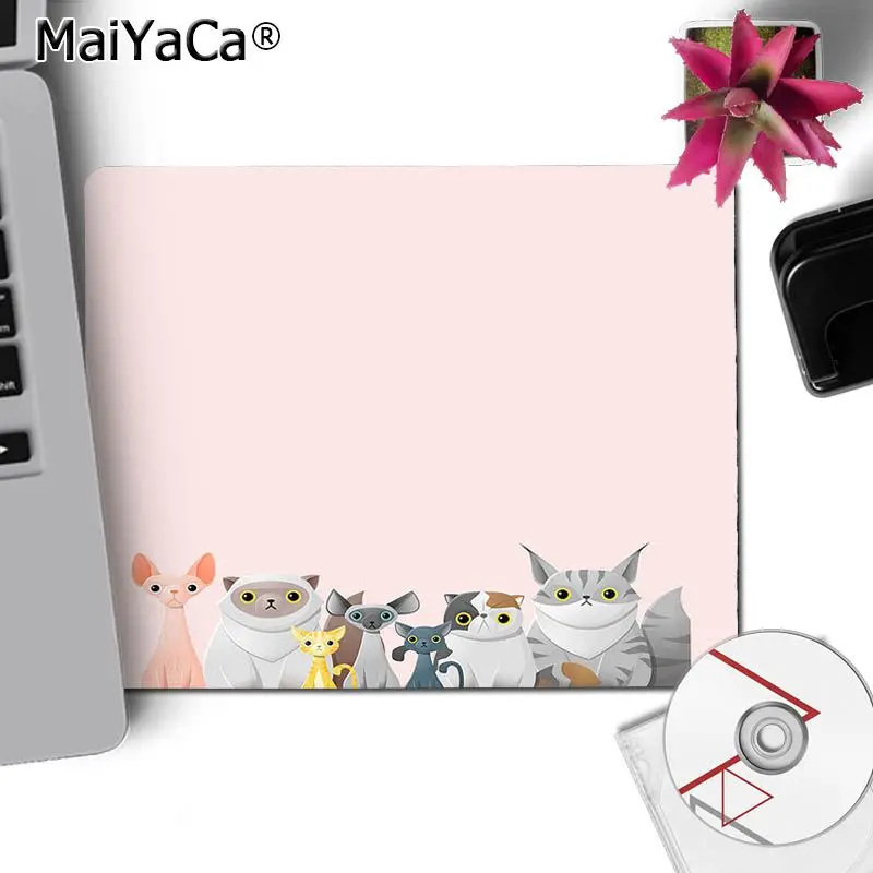 No Lock Edge18x22cm MaiYaCa Новое поступление милые Мультяшные Животные Собака Кошка компьютерные игровые коврики для мыши простой дизайн скоростной коврик для игровой оптической мыши - Цвет: No Lock Edge18x22cm