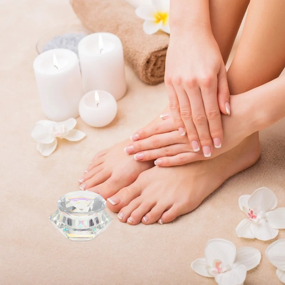 

Nail Art Crystal Cup Mini Glass Crystal Tiny Cup Dust-proof Storage Box