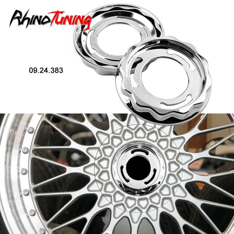 Фото 4pcs 101mm Wheel Center Caps Hex Nuts For RS RC RSII Rims Cover 09.24.383 Refits Styling Car Hub Cover Carbon Fibre Silver №1