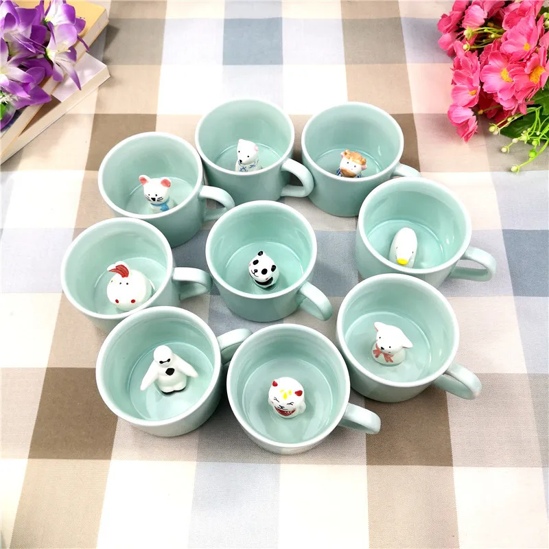 Керамическая кружка с мультяшными животными 3D Милые Чашки для домашних питомцев