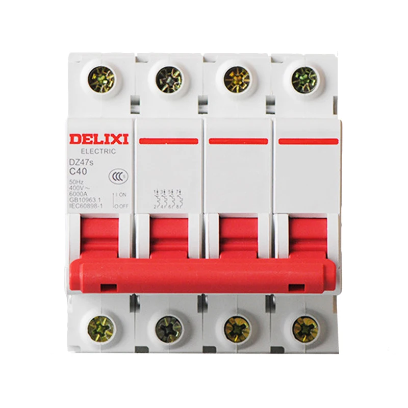 

1P 2P 3P 4P AC C-type air switch Delixi DZ47s-63C high breaking miniature circuit breaker suitable for 50HZ or 60HZ