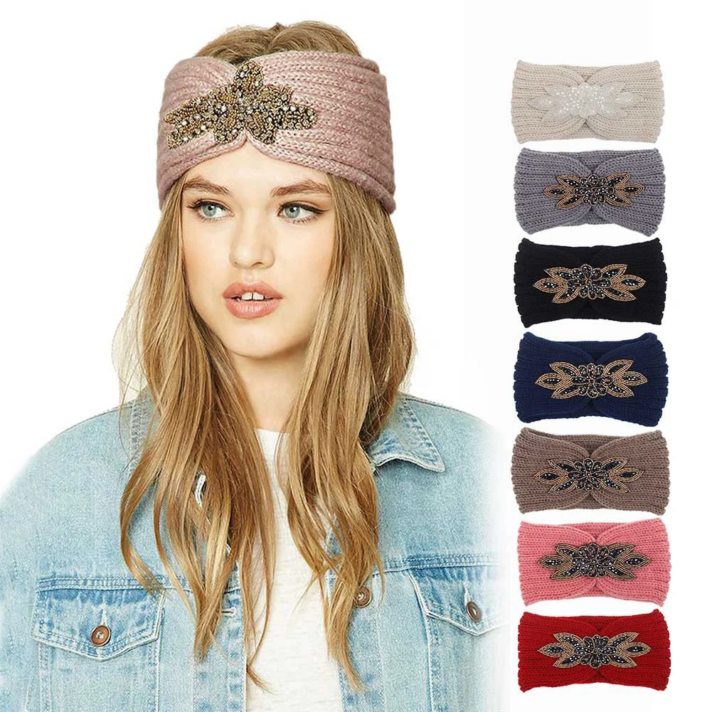 

Knitted Winter Wrap Elastic Women Headband Party Soft Decoration Warm Casual Handmade Hair Accessories Comfortable Wide Side