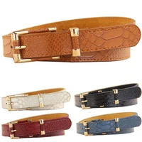 60 hot sale women grainy faux leather waist belt gold tone buckle waistband band adjustable clothing accessories