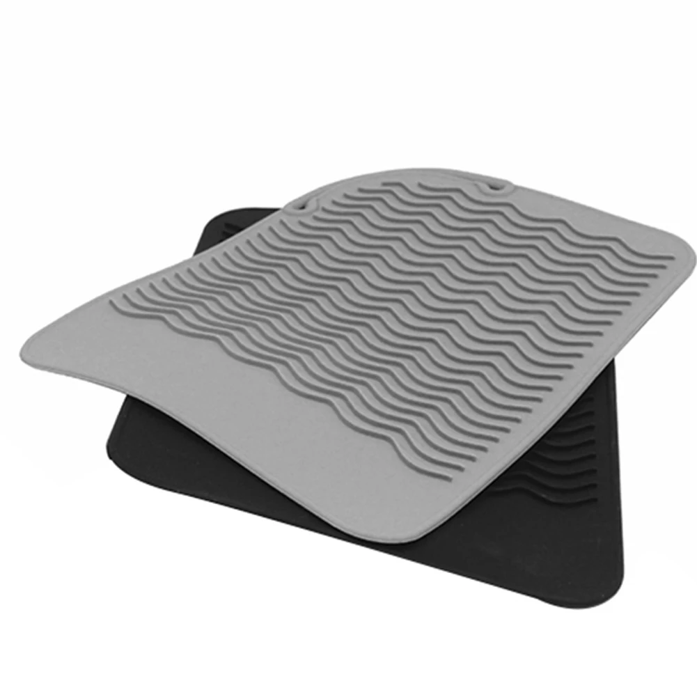 

Silicone Heat Resistant Mat Hair Straighteners Station Pad Hair Dryer Salon Tools Gray