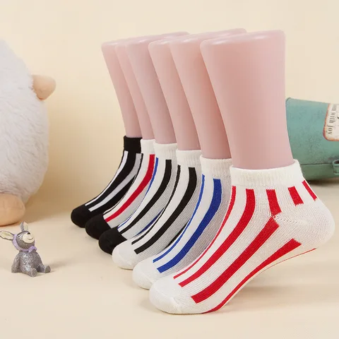 2016 летние хлопковые носки для мальчиков и девочек, носки-башмачки, детские носки для От 1 до 10 лет, детские носки, 10 шт. = 5 пар/лот, брендовые Детские носки