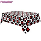 Пластиковое покрытие для стола, 108x54 дюйма, для покера, тематического Казино Лас-Вегаса, украшения для дня рождения вечерние вечевечерние НКИ, 1 шт.