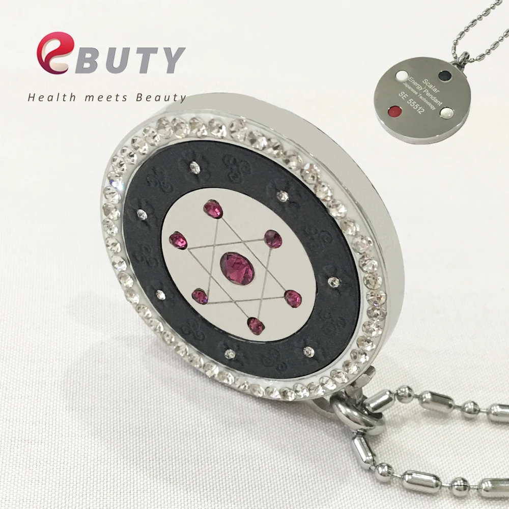 Red with 4 in 1 EBUTY Давид кулон Лава звезда Квант энергии подвески 4000CC отрицательные ионы белый розовый красный желтый цвет с подарочной посылка коробка - Окраска металла: Red with 4 in 1