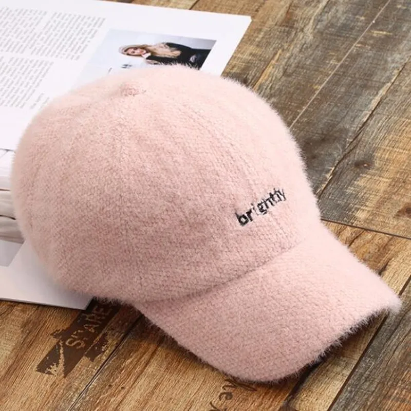 SHALUOTAOTAO New Letter Embroidery Baseball Cap For Women Autumn Winter Thicken Thermal Snapback Caps Students Fashion Tide Hat