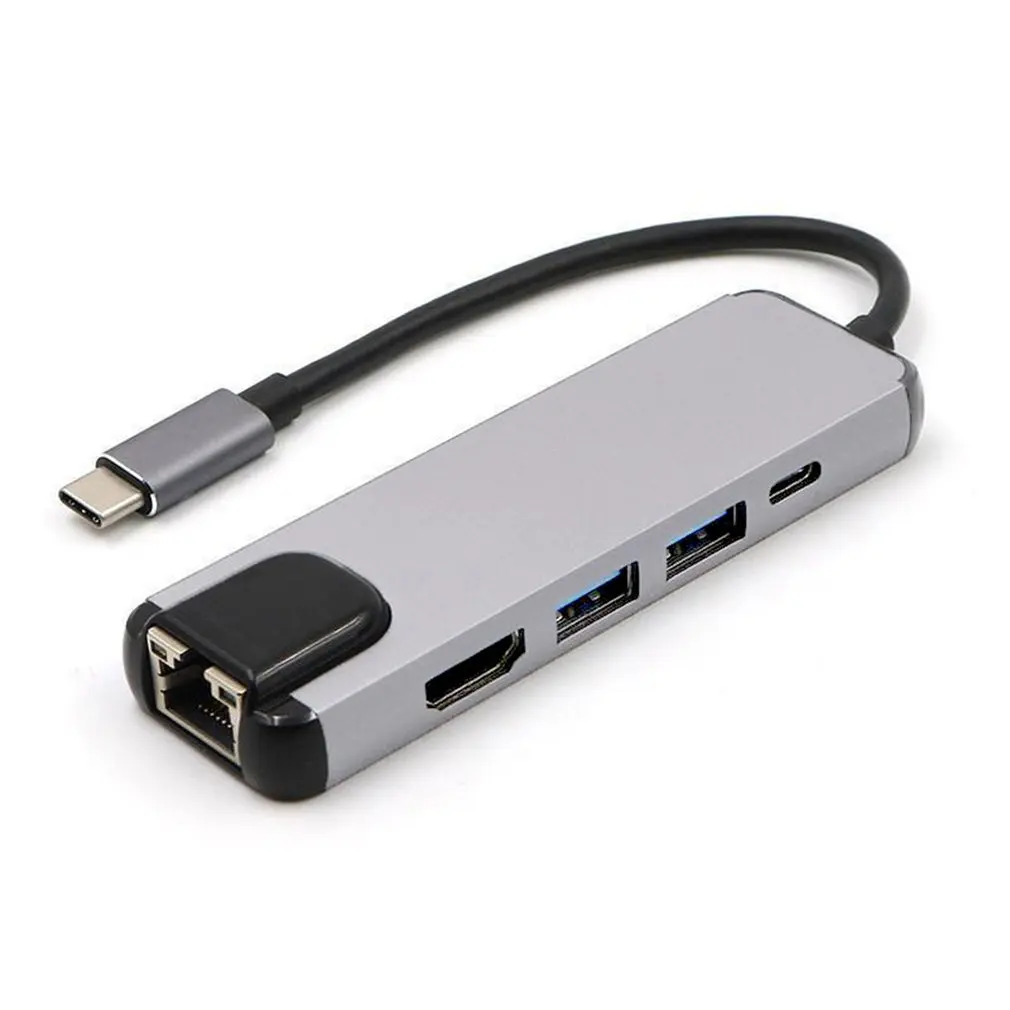 5 в 1 usb type C концентратор Hdmi 4K USB к Gigabit Ethernet Rj45 Lan адаптер для Mac book Pro Thunderbolt 3 USB-C