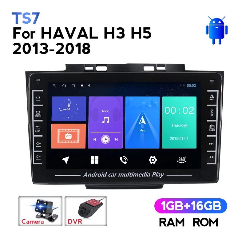 

IPS Android Car Radio Multimedia Video Player Navigation for Greatwall Hover H5 H3 2013-2018 GPS Support Carplay DVR SWC
