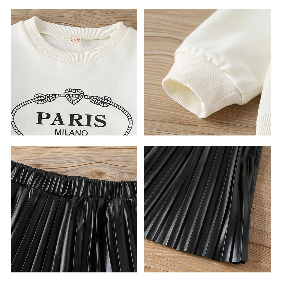 New Infant Girls Clothes 2 PCS Clothes Suit Cute Long Sleeve Tops+Skirt Kids Children Costume For 1-6 Years