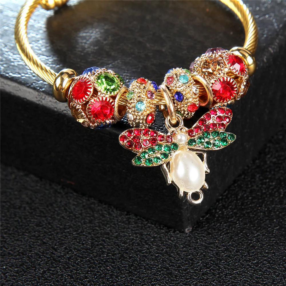 Женский браслет-талисман в виде стрекозы из нержавеющей стали | Украшения и