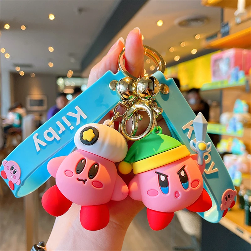 

Cartoon Waddle Dee Doo Game Sweet Pink Kirby Anime Pendant Kabi Keychian Children Birthday Gifts Women Car Bag Key Chian Girls