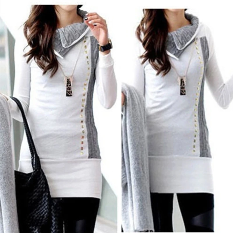 Женская зимняя одежда с длинными рукавами и высоким воротом толстовка капюшоном