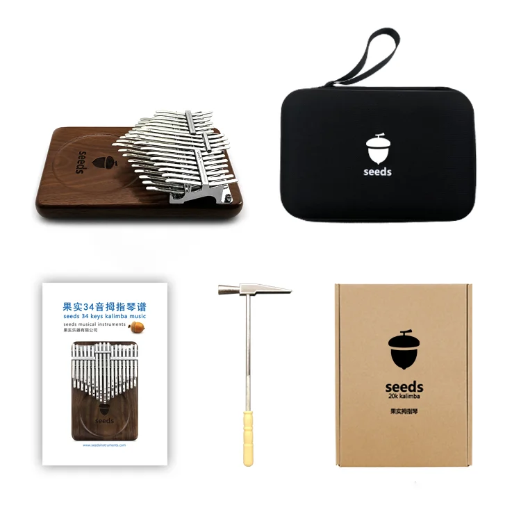 Seeds 34 Keys Pisces Kalimba 20 key Acacia  Black walnut Double-layerMusical instrument Keyboard Xylophone Beginner  Thumb piano