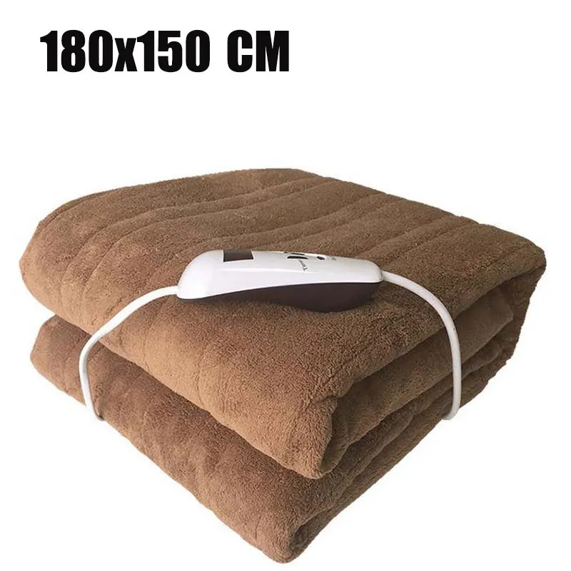 180X150cm Brown Моющаяся электрическая Одеяло двойной 220V с электрическим подогревом Одеяло коврик один-управление общежития Спальня ковер с подогревом - Цвет: 180X150cm Brown