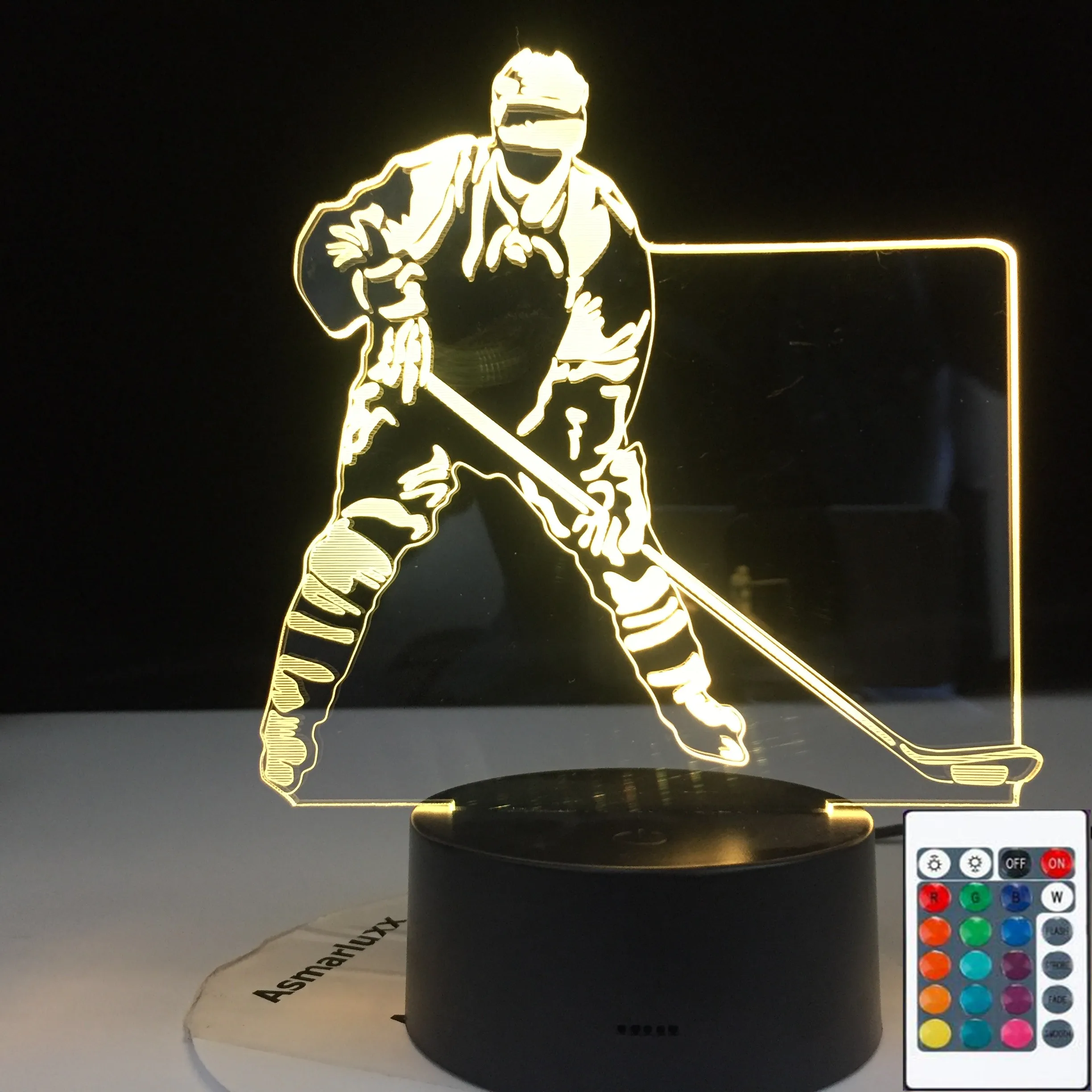 

3D-4491 Ice hockey theme 3D Lamp LED night light 7 Color Change Touch Mood Lamp Christmas present Dropshippping