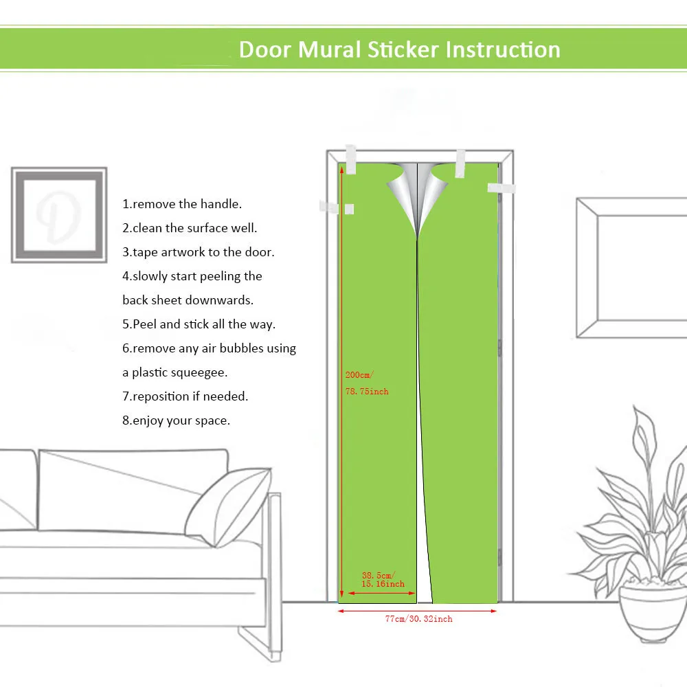 3D наклейка на дверь Настенная Наклейка Настенные обои плакат самоклеящаяся