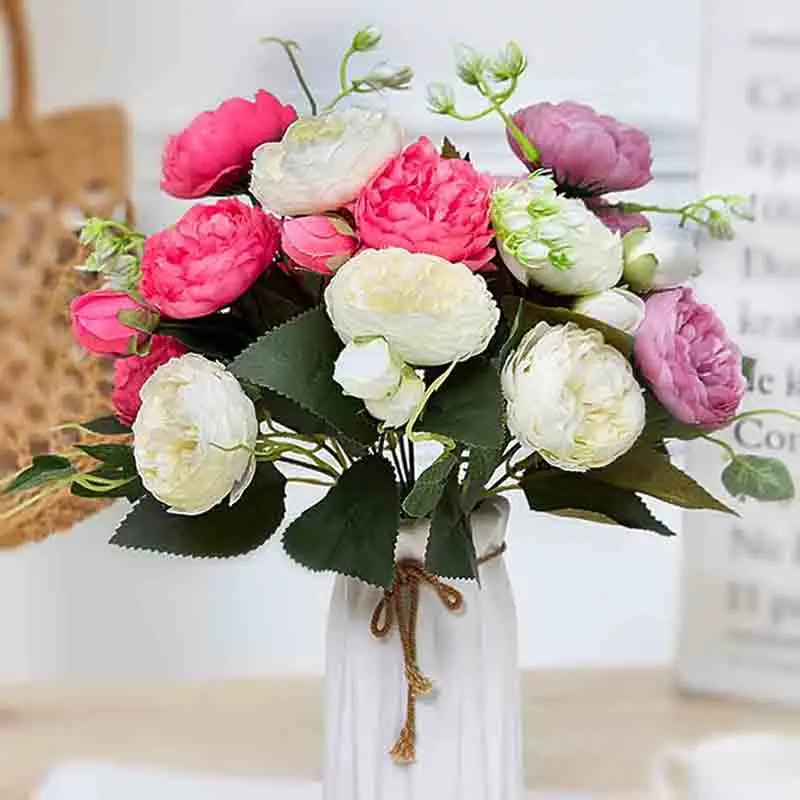 Искусственные шелковые цветы розы вечерние украшения для дома свадебные