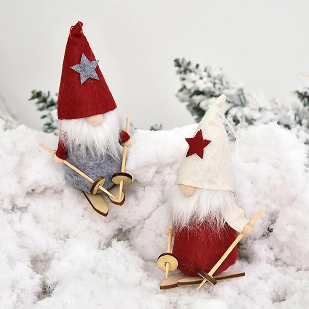 Лыжная кукла Гном Рождественская елка кулон эльф Санта Дети Рождественские