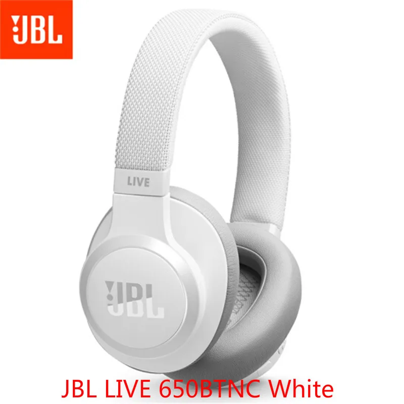 LIVE 650BTNC White JBL LIVE 650BTNC Bluetooth наушники аудио шумоподавление AI Smart Voice беспроводные наушники для сотового телефона динамическая игровая гарнитура - Цвет: LIVE 650BTNC White