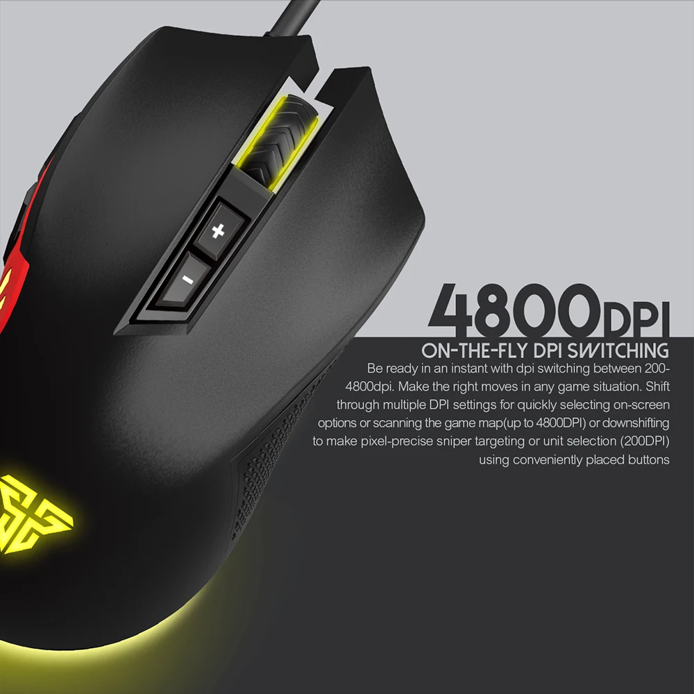 Новинка! Игровая мышь Fantech X15 7 кнопок 4800 DPI с USB кабелем игровая RGB для электронных