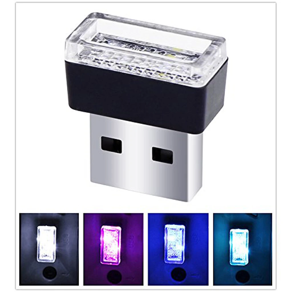 Мини светодиод машины свет авто интерьер USB атмосферный Plug & Play ночник украшение