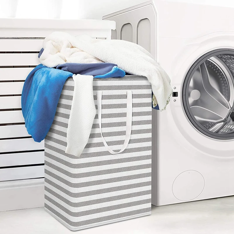 

2Pcs Laundry Hamper Collapsible Large Laundry Baskets with Easy Carry Handles Freestanding Waterproof Clothes Hamper