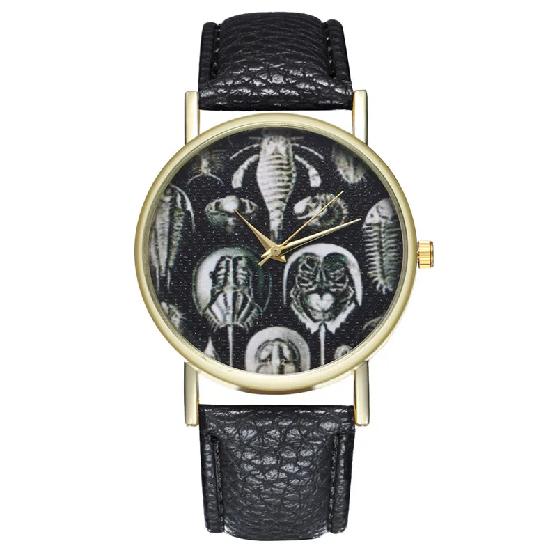 Хэллоуин череп часы с принтом для женщин и мужчин кварцевые спортивные наручные