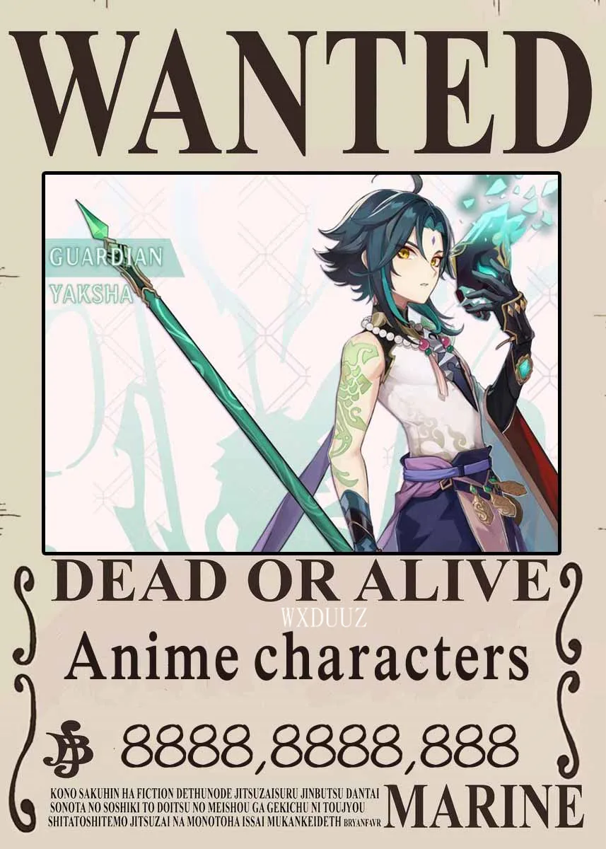 Аниме-фигурка WTQ Постер в стиле ретро геншин постер на холсте аниме-постеры