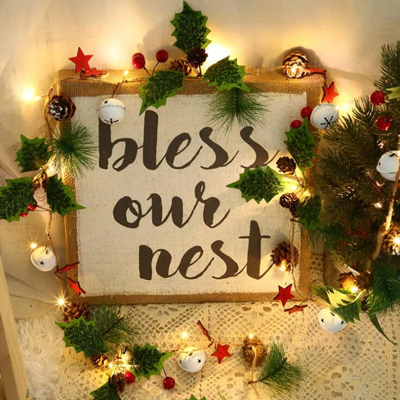 

Светодиодная рождественсветильник гирлянда из медной проволоки и сосны, светодиодная гирлянда, Сказочная гирлянда 2022, Новогоднее украшени...