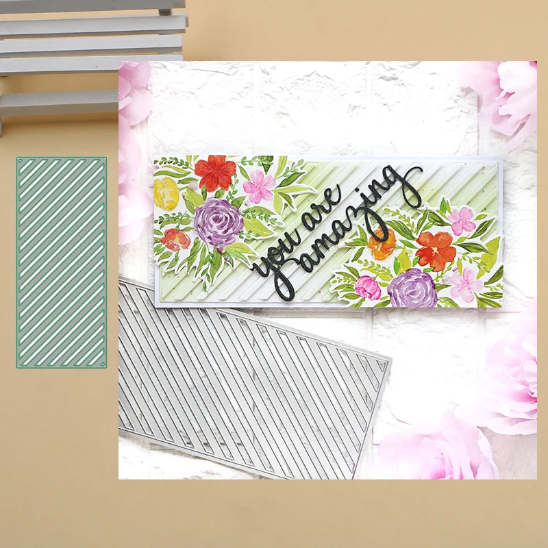 Лаки богиня ремесло металлические резные штампы диагональные полоски для рамки