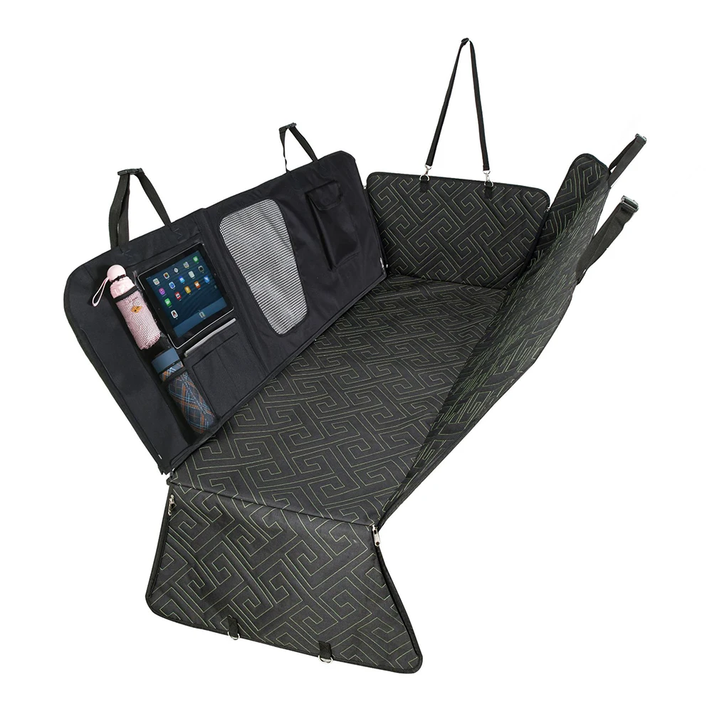 

2021 waterproof pet travel car mat detachable rear hanging bag car pet mat mesh window rear seat pet mat