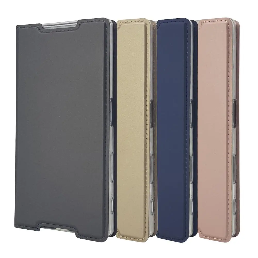 Чехол-книжка для Sony Xperia XZ XZ1 XZ2 XZ3 Z5 Compact X Premium XA XA1 Plus XA2 Ultra L1 L2 L4 кожаный ультратонкий