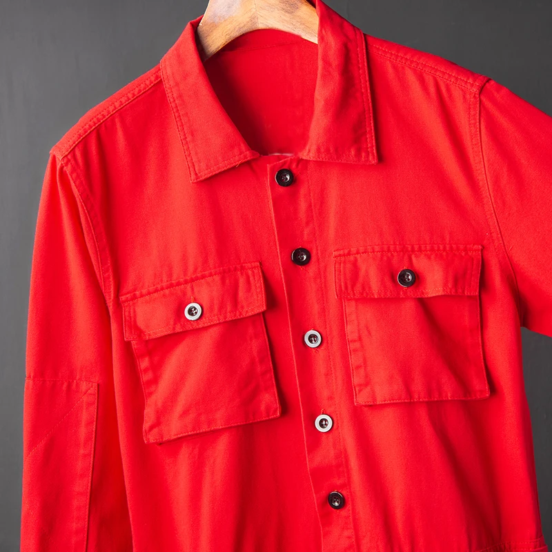 Джинсовый Модный комбинезон на весну и осень синий костюм слитный для мужчин