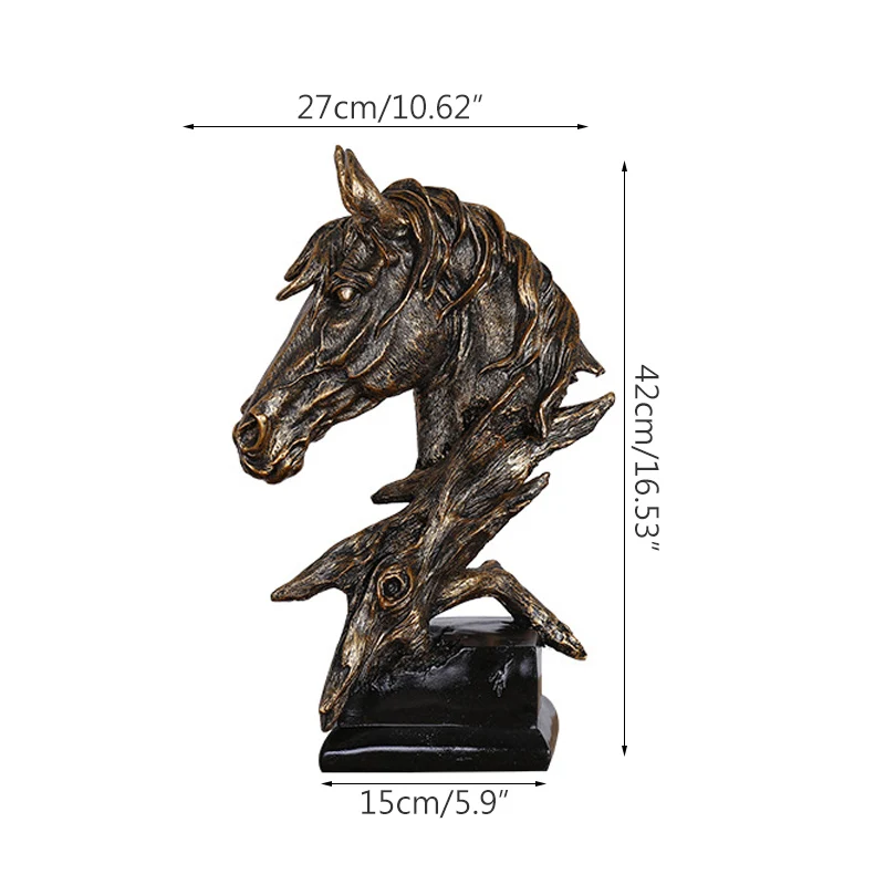 

Strongwell Horse Head Statue Abstract Sculpture For Home Decoration Accessories Hnadcrafts Miniature Figurine Desk Decor