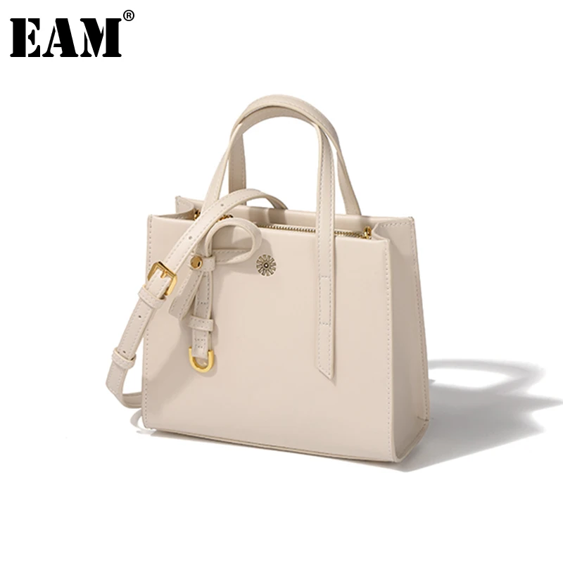 

Женская сумка через плечо [EAM], черная элегантная сумка из искусственной кожи с откидной крышкой, универсальная сумка через плечо, 2021, 18A2673