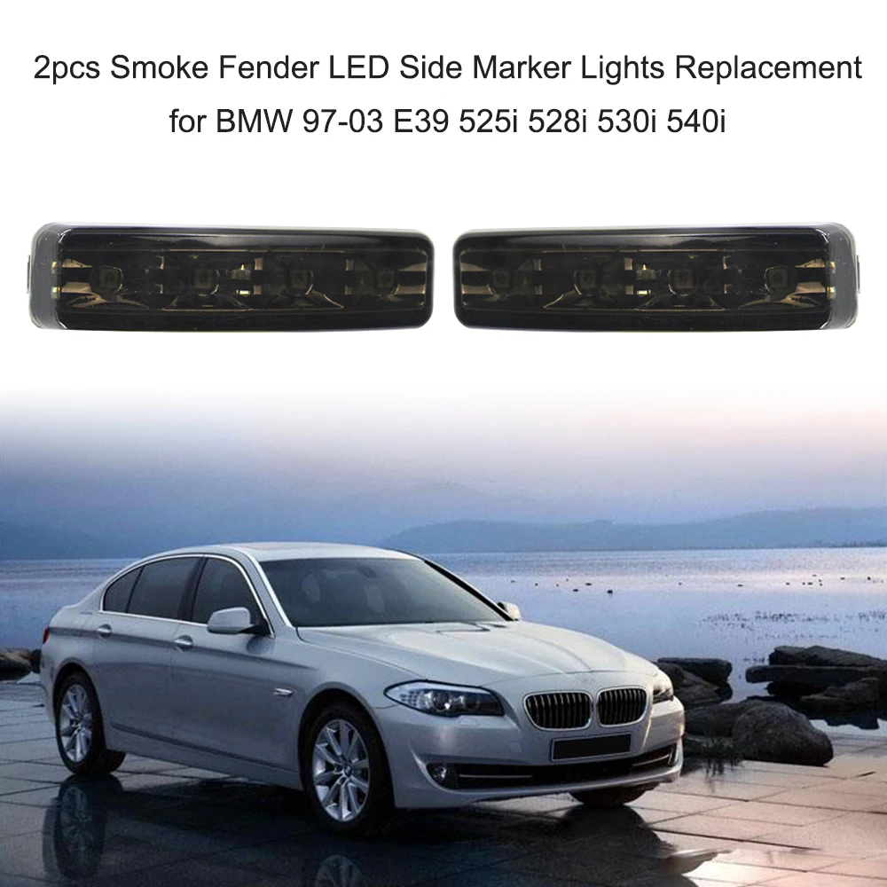 

2 шт. дым Fender светодиодные, боковые, габаритные фонари для BMW 97-03 E39 525i 528i 530i 540i Тюнинг автомобилей