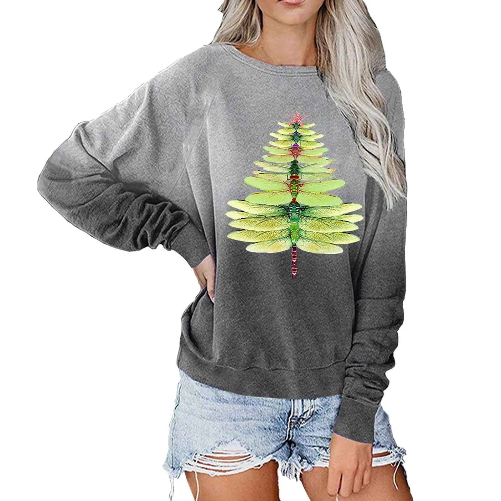 

1PCS Adult Womens Casual Tie-Dye Sweatshirt Outdoor Breathable Comfortable Loose Lightweight Soft Long Sleeve Pullover Tops