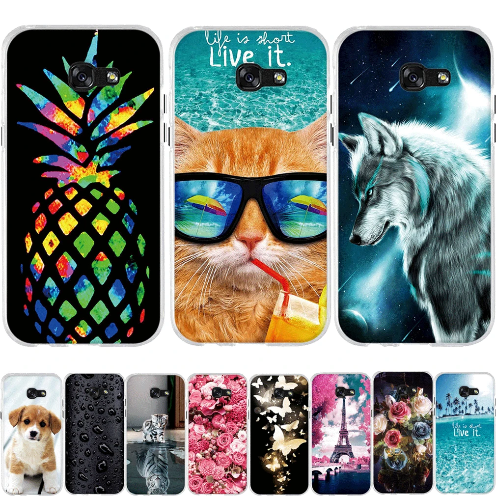 Чехол для телефона Samsung Galaxy A5 2017 силиконовая задняя крышка мягкий ТПУ 3d чехол