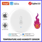 Смарт-датчик температуры и влажности ZigBee, управление с помощью приложения TuyaSmart Life, работает с концентратором Zigbee через Alexa Google Home Smart Home, 1-10 шт.